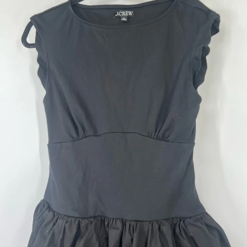 J. Crew Bubble-Hem Mixy Dress in Black